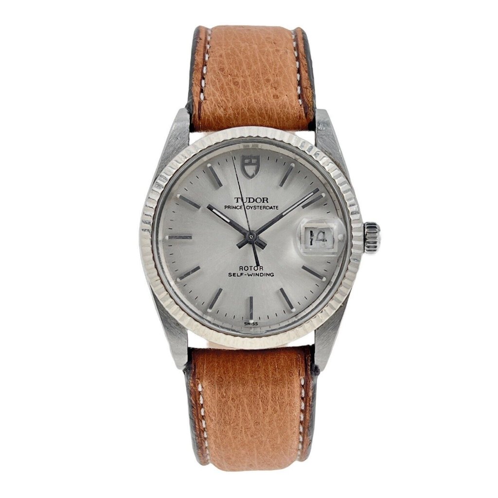 Tudor Prince Oysterdate 74034 Silver Dial Automatic Winding Mens Watch 34mm